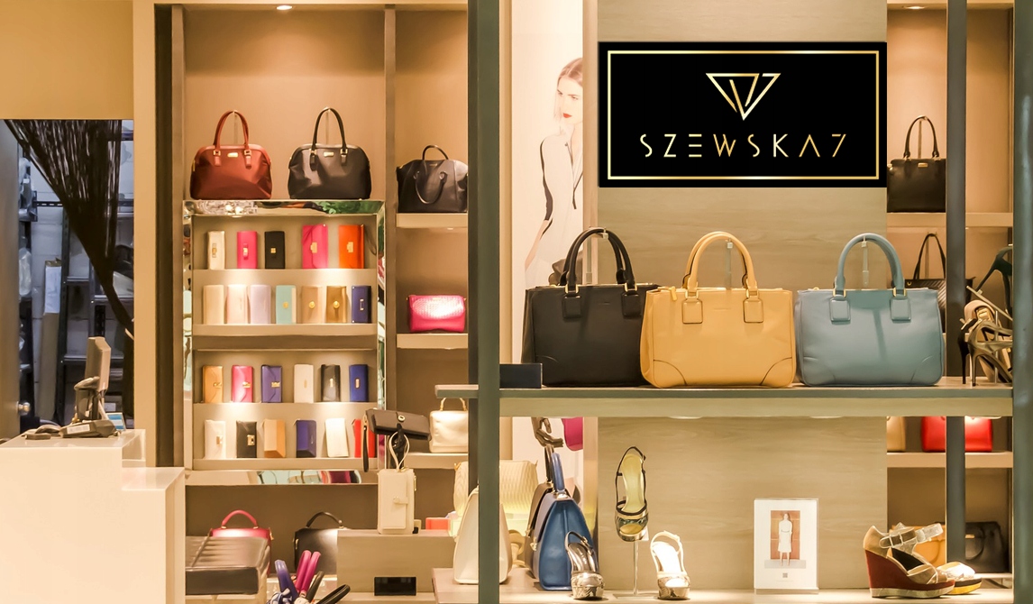 ELEGANCKA REKLAMA FIRMY / CZARNA BIAŁA TABLICA ZE ZŁOTYM LOGO GLAMOUR SZYLD Wysokość produktu 75 cm