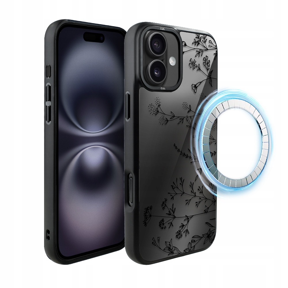 Pouzdro pro iPhone 16 Plus Ibizu DropGuard Matt s MagSafe, dotek květin