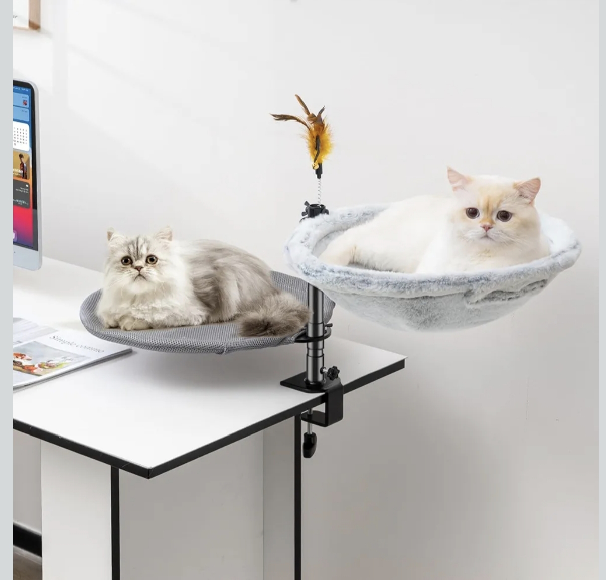 Pelíšek Pro Kočky Na Otočný Stůl, Nastavitelná Houpací Síť Pro Kočky, Šedá