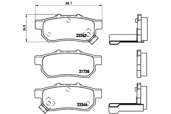 Brembo Brzdové Destičky Honda CIVIC 91-95 Zadní Asistent řidiče #28