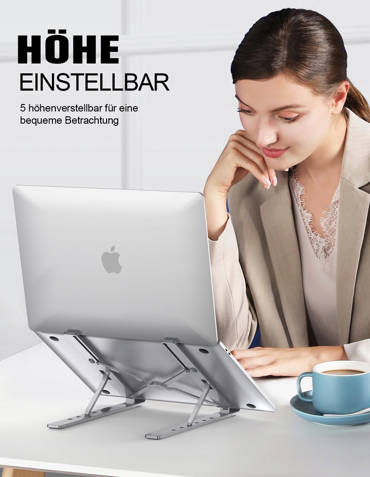 BABACOM Aluminiowy Stojak Na Laptopa Regulowany Kompatybilny Z MacBook — miniatura 2