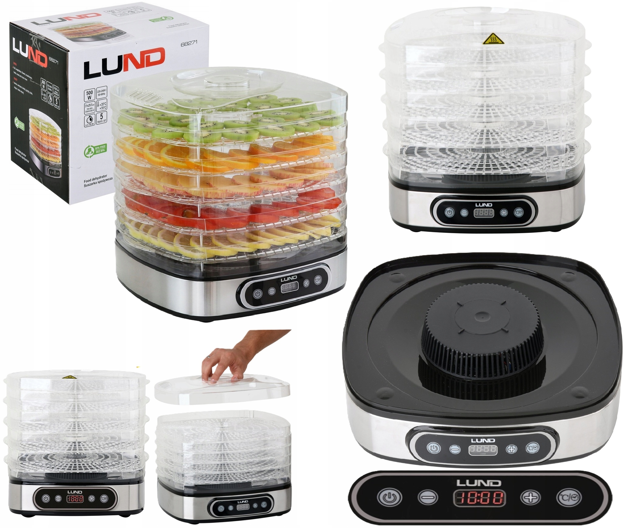 Sušička Potravin Na Houby A Ovoce Zeleniny Časovač 5 Sítek 500W 68271