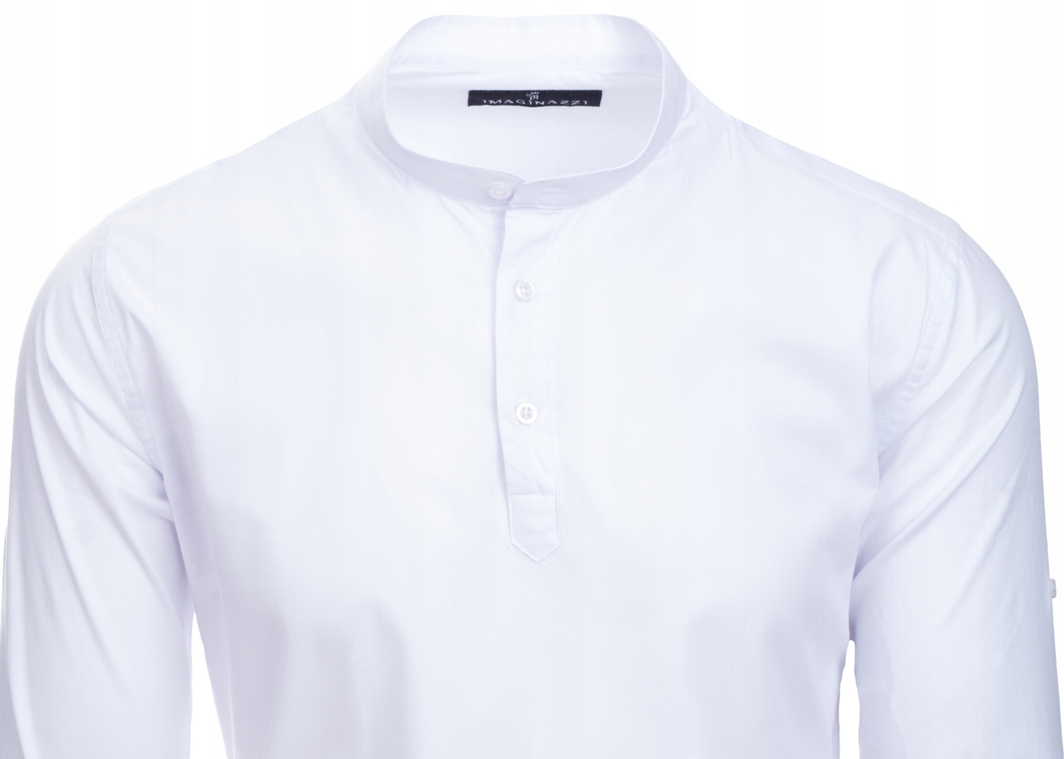 Koszula męska biała stójka SLIM FIT - roz. S Rozmiar S