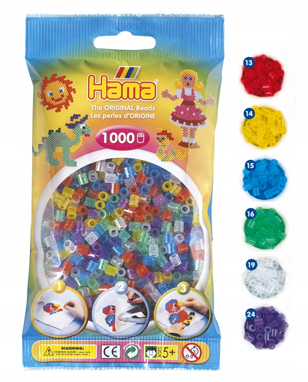 

Hama MIDI 1000 Koralików 207-54 MIX Z Brokatem