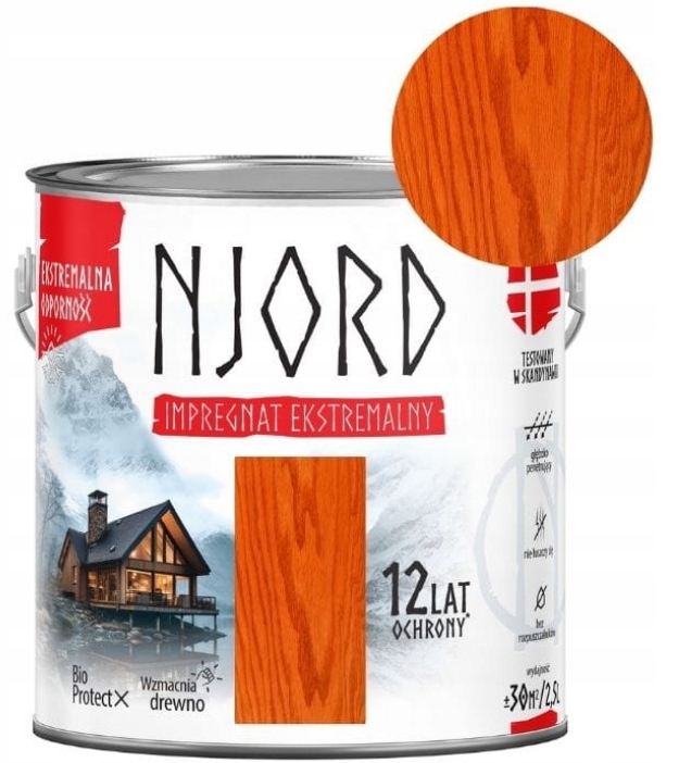 Njord Impregnat ekstremalny do drewna 12 lat ochrony nordycki cis 2,5L