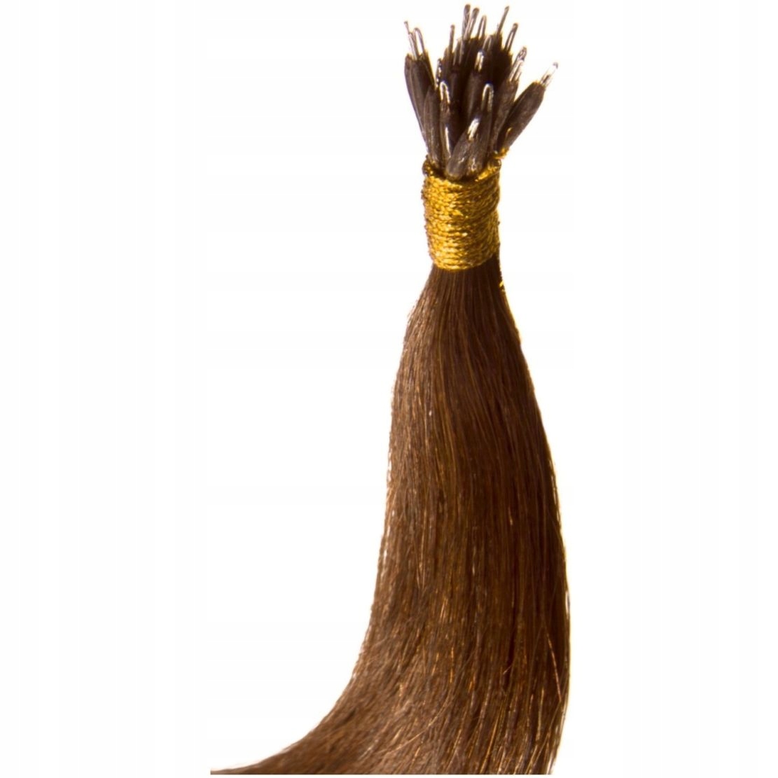 NANORINGI WŁOSY 100% NATURALNE NANO RINGI PASEMKA 40 CM brąz 4 Kolor włosów brąz