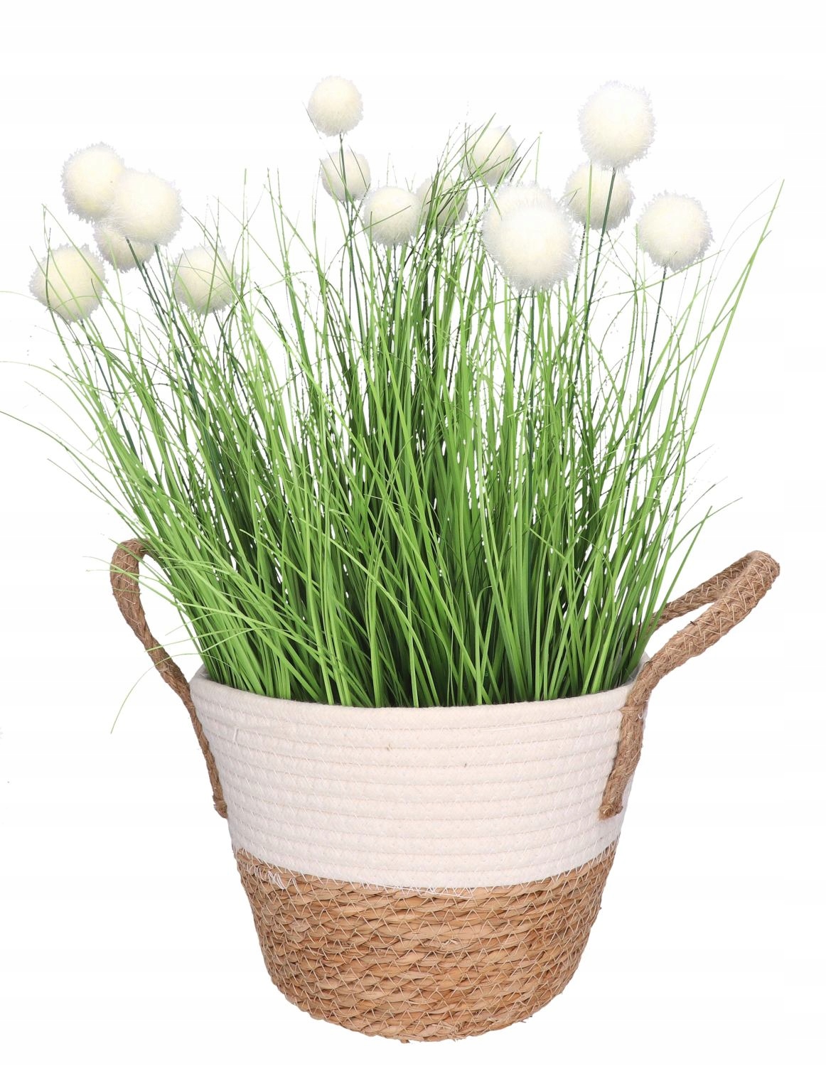 KOSZ PLECIONY Z TRAWY MORSKIEJ KOSZYK OSŁONKA POJEMNIK BOHO NATURALNY Długość (cm) 24