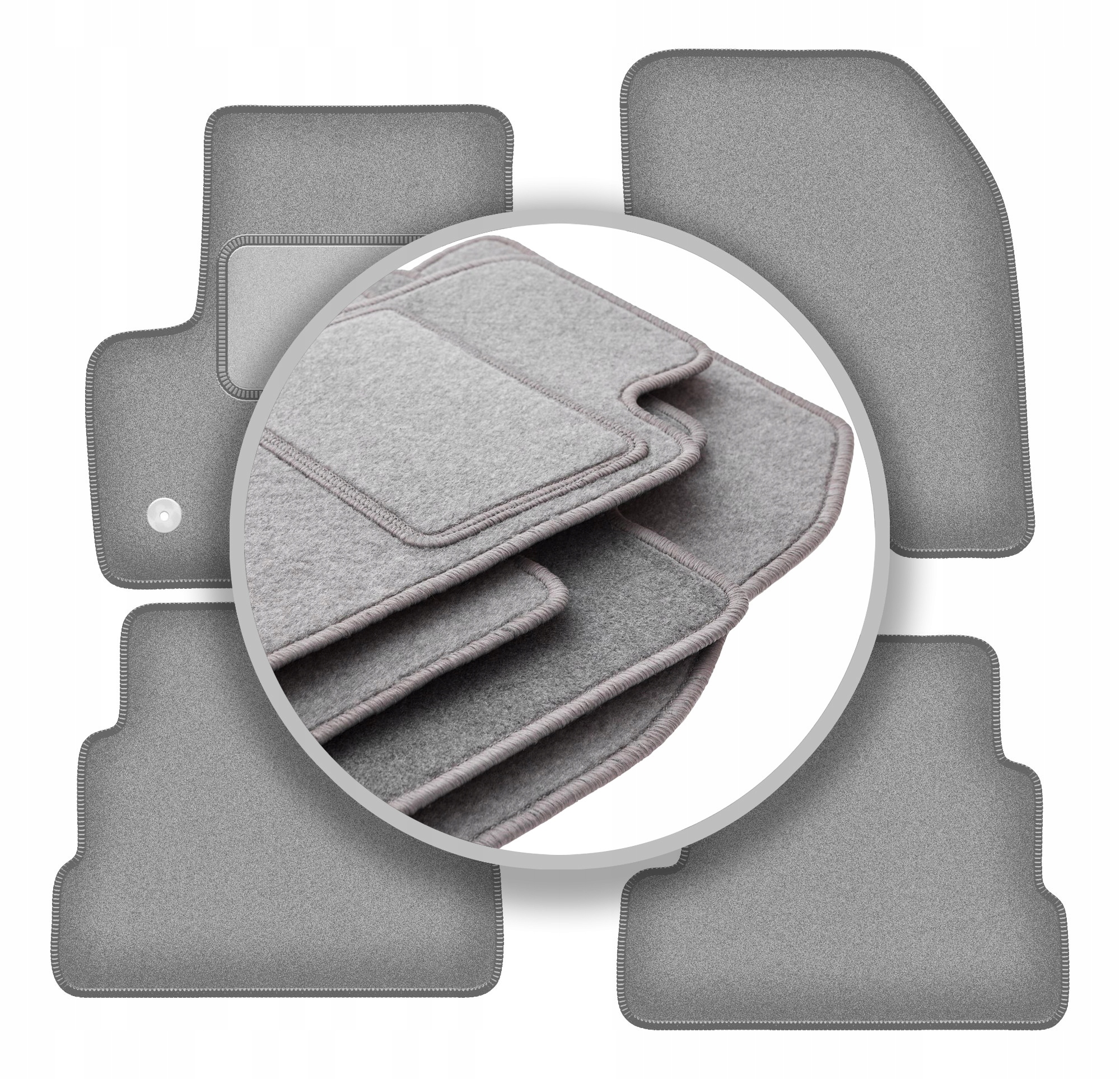 Velurové koberce Oslo šedé pro: Ford Escape MK3 Suv 2012-