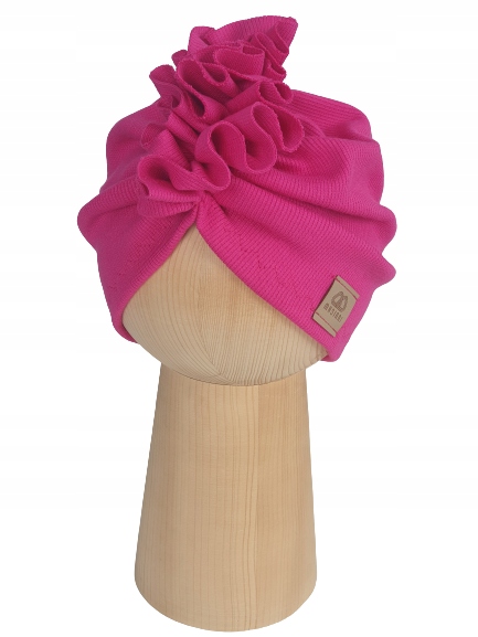 

Czapka Turban, Prążek, Kolory, Fuksja, 52-55cm