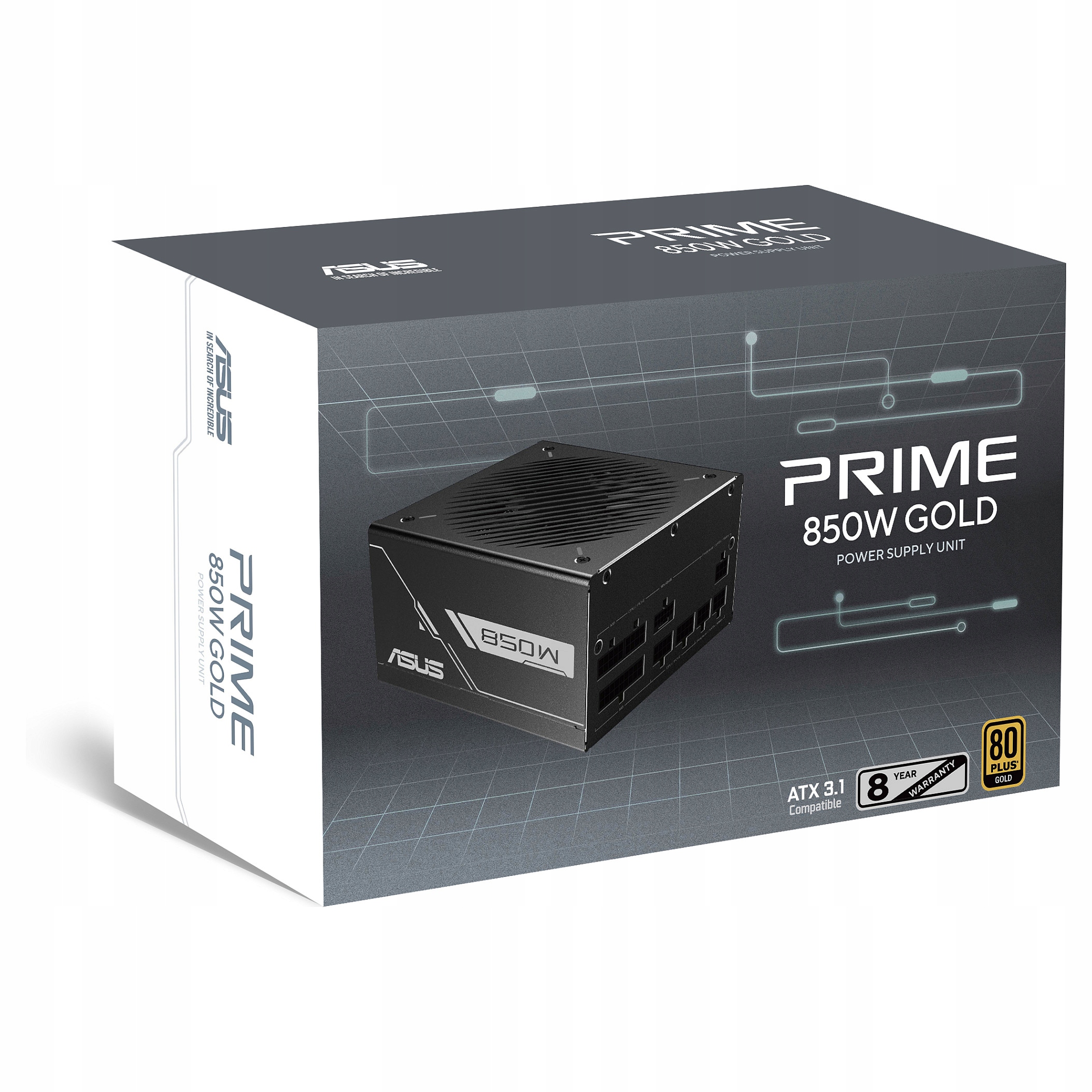 Asus Prime 850G 850W 80 Plus Gold w pełni modułowy zasilacz Atx