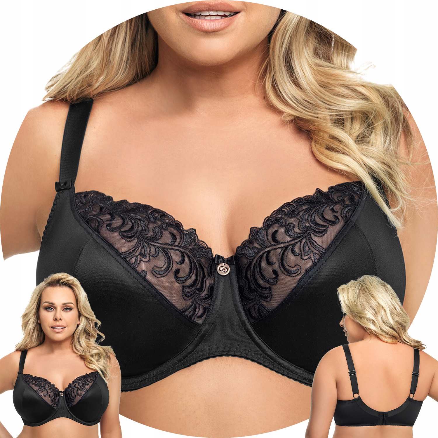 Gorsenia K378 Victoria černá výšivka Podprsenka Soft 80L Měkká