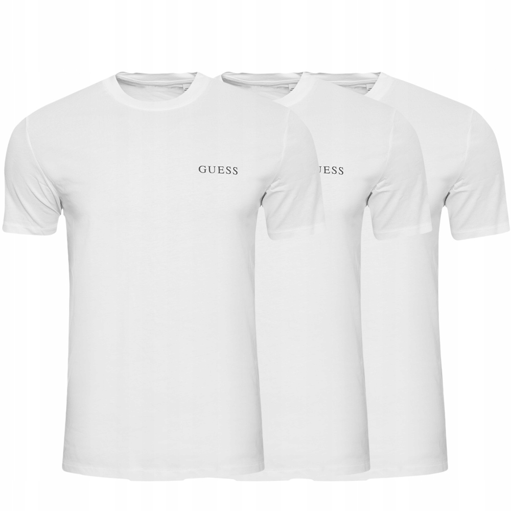 Guess Tričko Tričko Pánské 3PACK Bílé Dárek Dárková Krabička