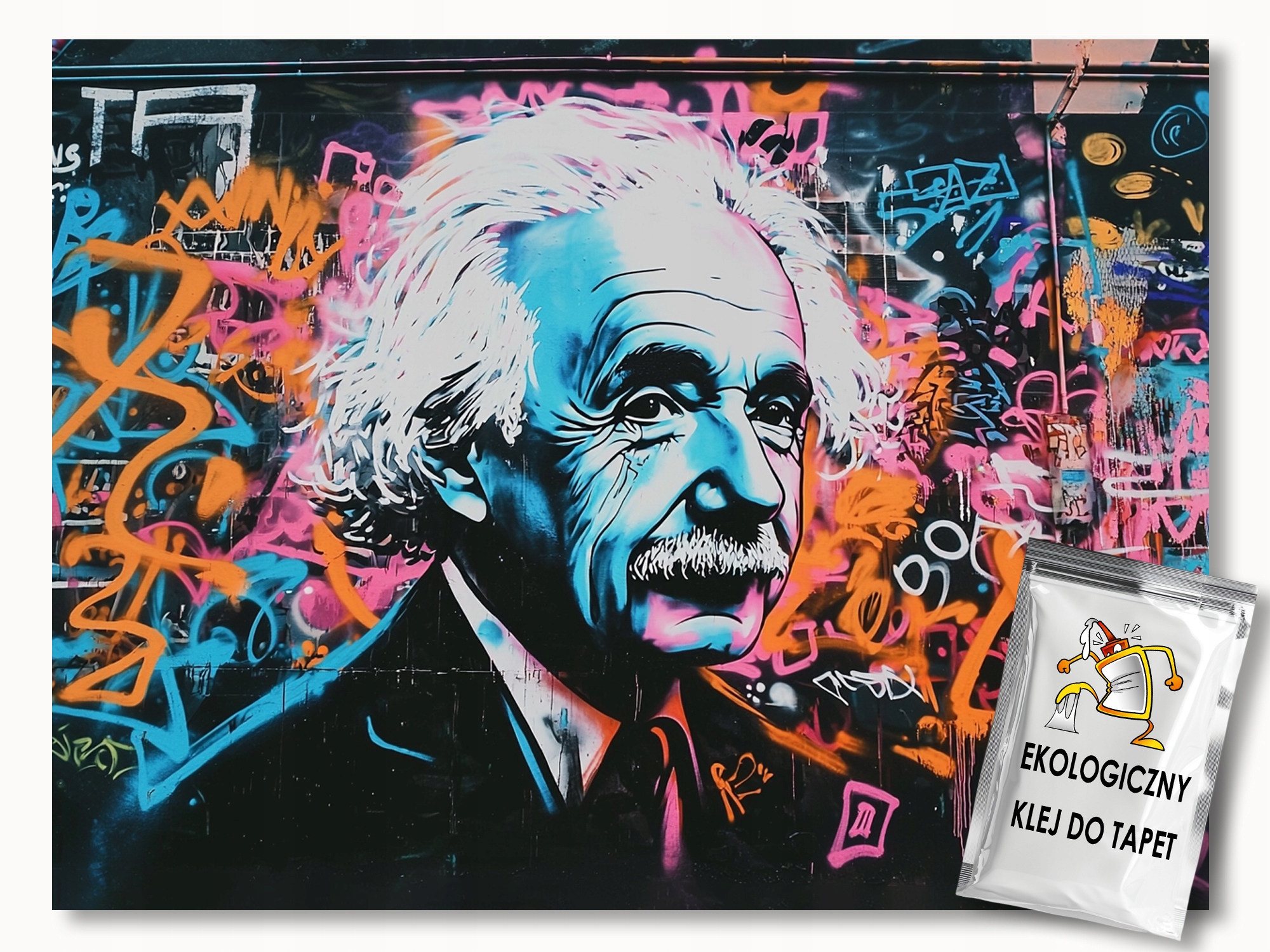 Fototapeta Flizelina Stěna Graffiti Portrét Albert Einstein 254x184 130g