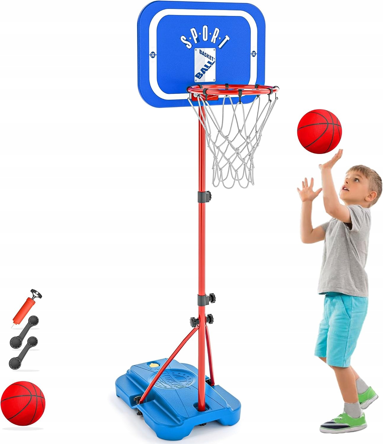 Gilikoko kosz do koszykówki dla dzieci 110-190 cm regulowany 3-8 lat