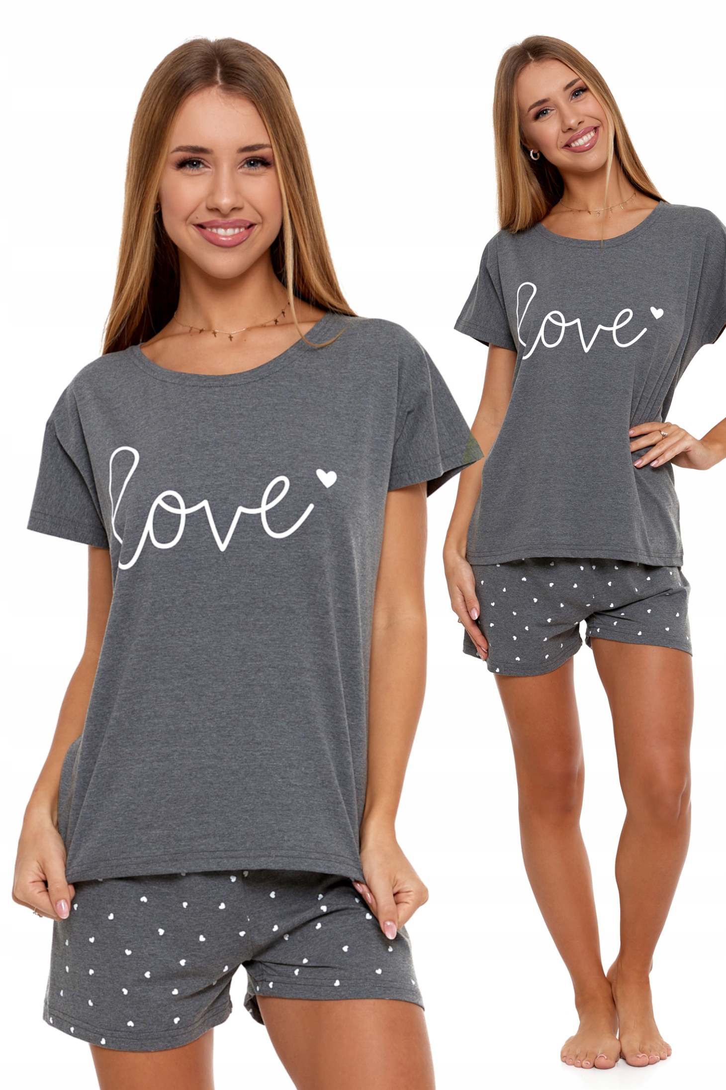 

Piżama Damska Dwuczęściowa Krótka Moraj Szara M