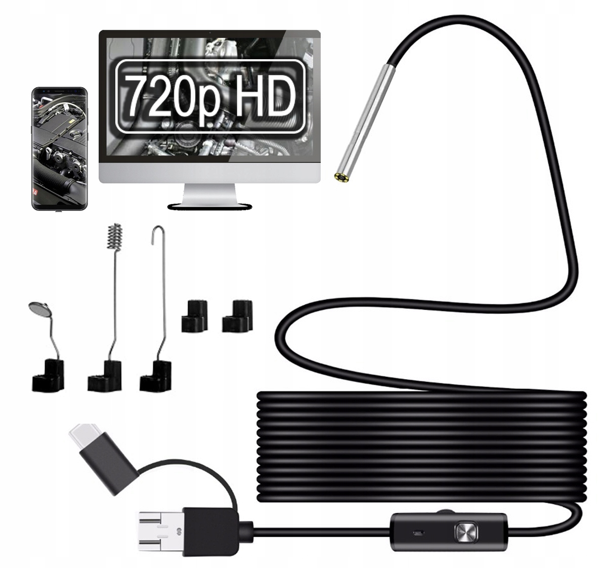

Kamera inspekcyjna Endoskop 3.9mm Hd Usb-c Android