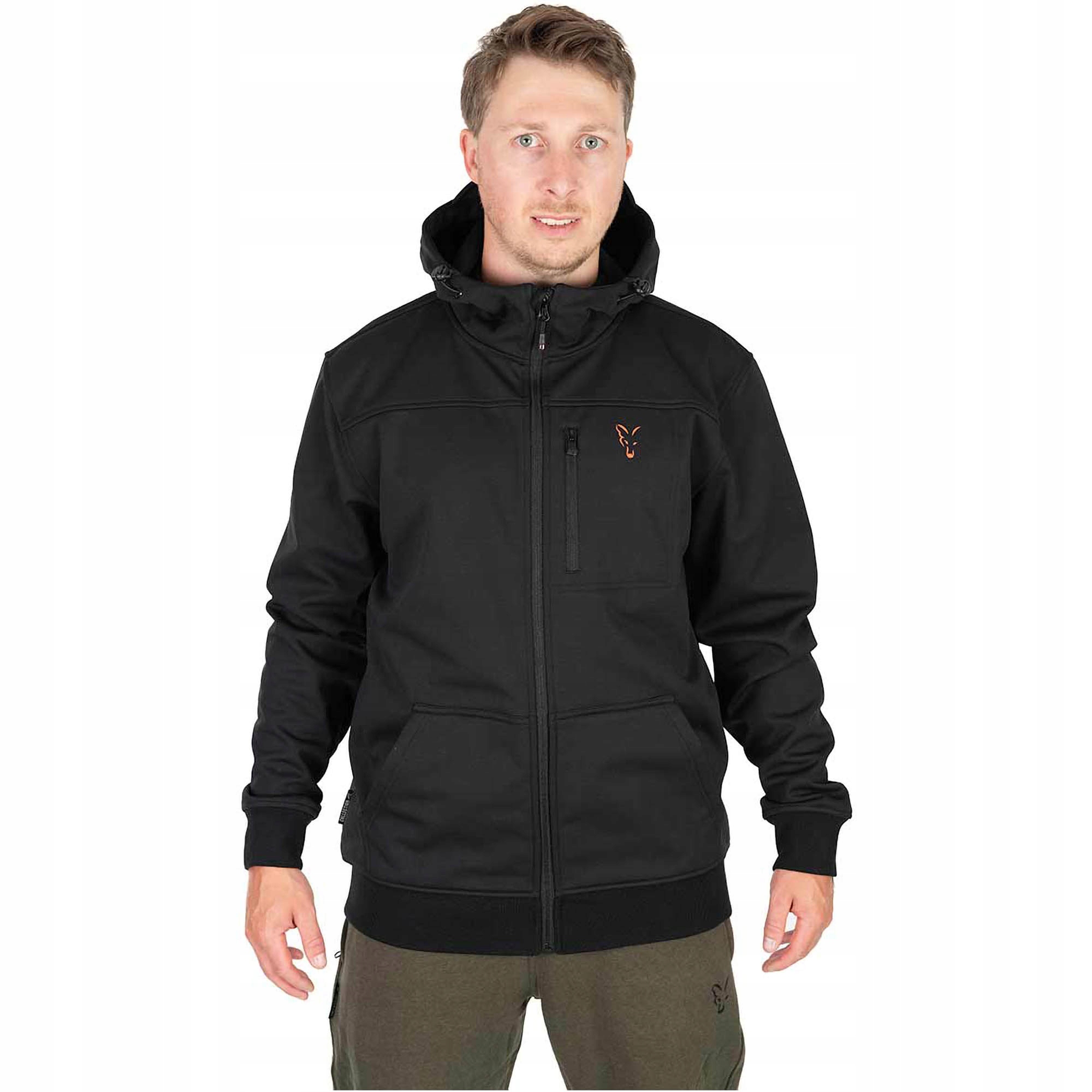 Rybářská bunda Fox Collection Soft Shell Jacket Black Orange vel. L