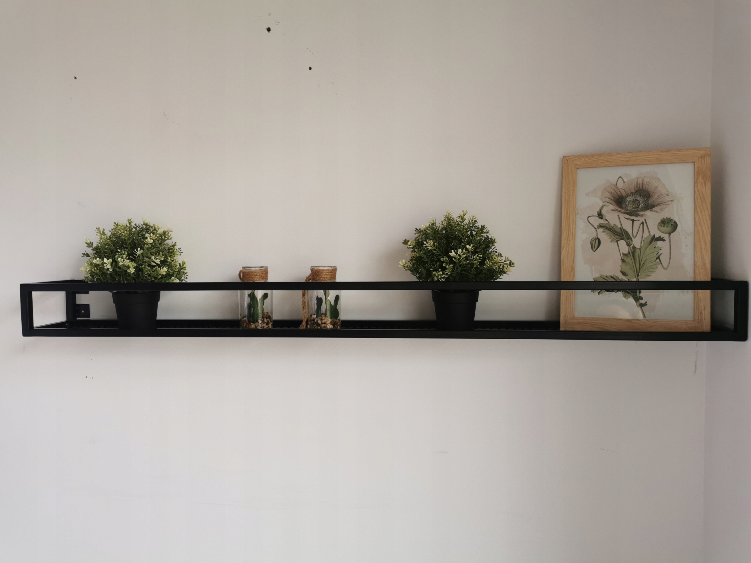 Półka ścienna wisząca metal loft czarna 130cmx10cm Marka inna