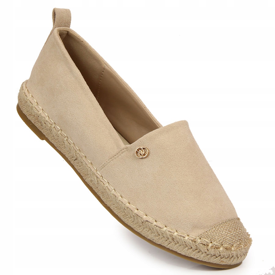

Espadryle półbuty damskie slip on beżowe eVento 38