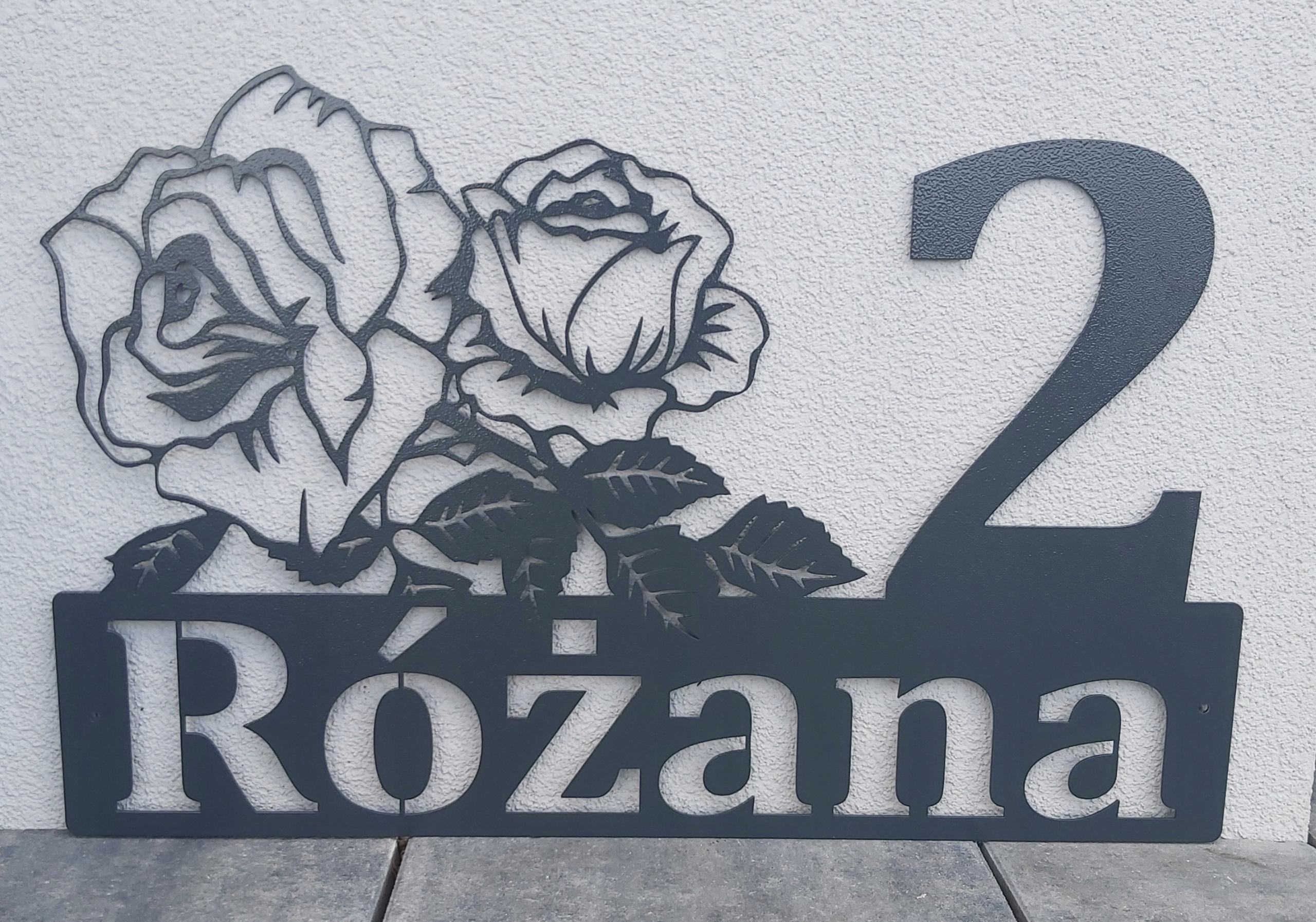 Adresná tabuľa Adresa na dom názov ulice číslo domu Rožana ruža 60 cm