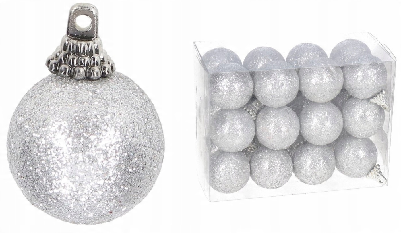 

Bombki Z Brokatem Na Choinkę Stroik 24SZT 3CM