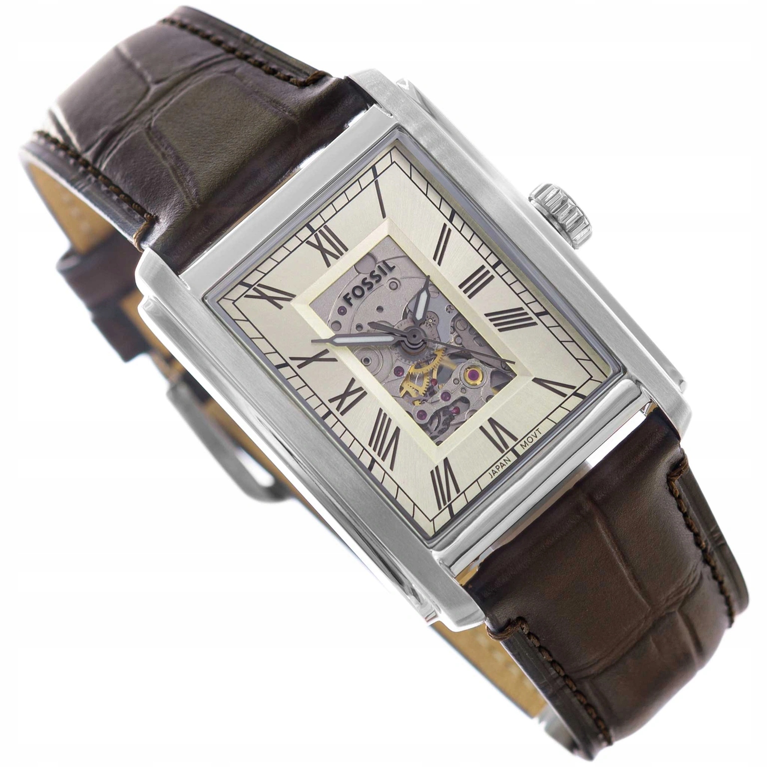 Pánské Hodinky Fossil ME3272 Carraway Automatic Hnědé S Elegantním Páskem