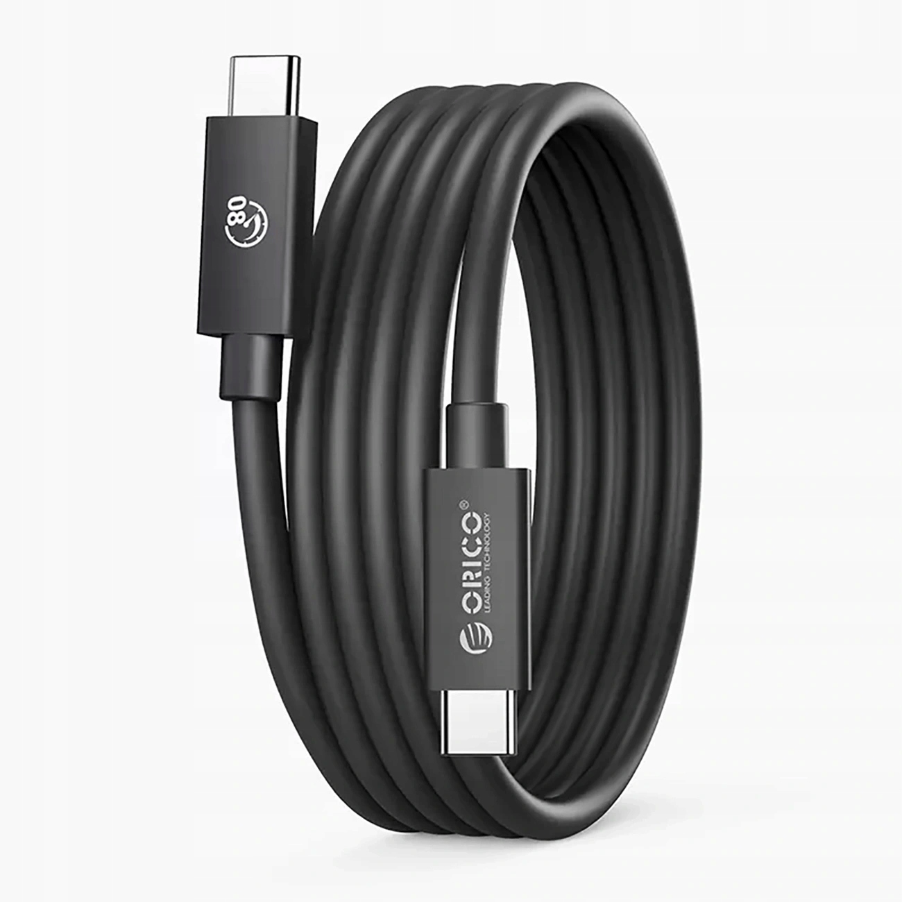 Kabel Orico USB4 Thunderbolt5 80Gbps 240 W Usb-c na Usb-c 1,5 m černý