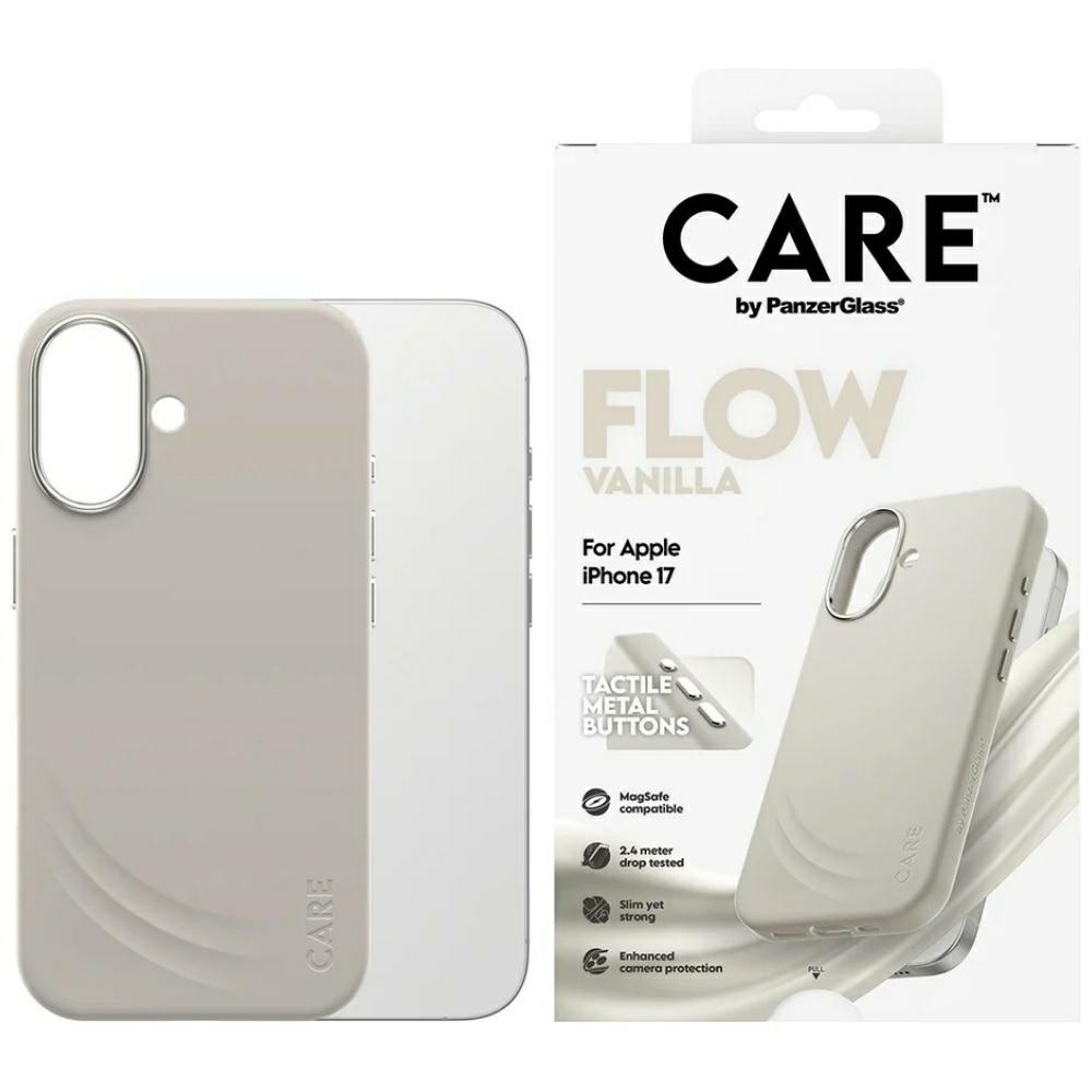 Puzdro Care by PanzerGlass Flow MagSafe pre iPhone 17 vanilkové