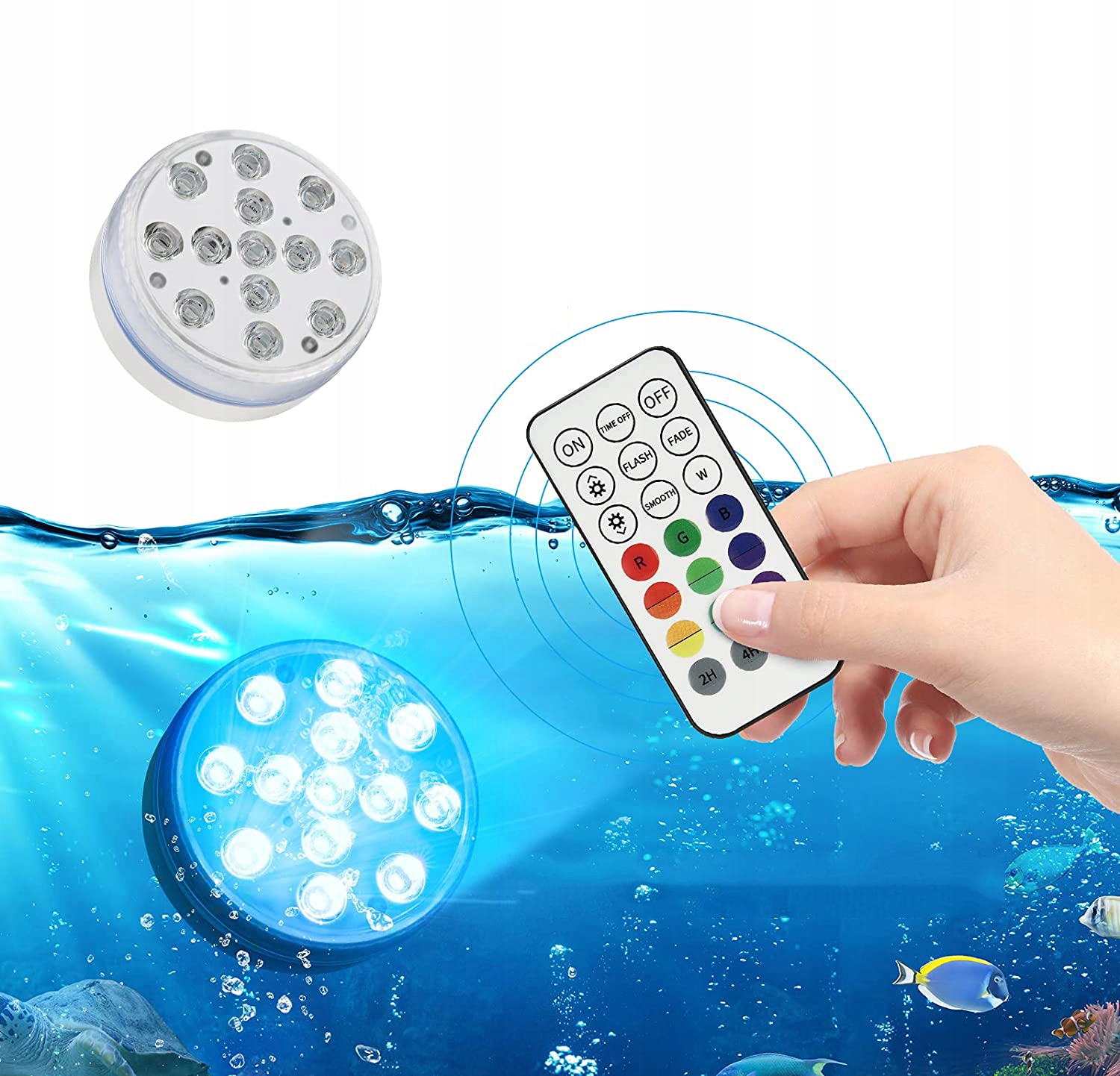 4 SZT PODWODNYCH ŚWIATEŁ BASENOWYCH Z 13 LED DO KĄPIELI SPA NA IMPREZĘ Stan opakowania oryginalne