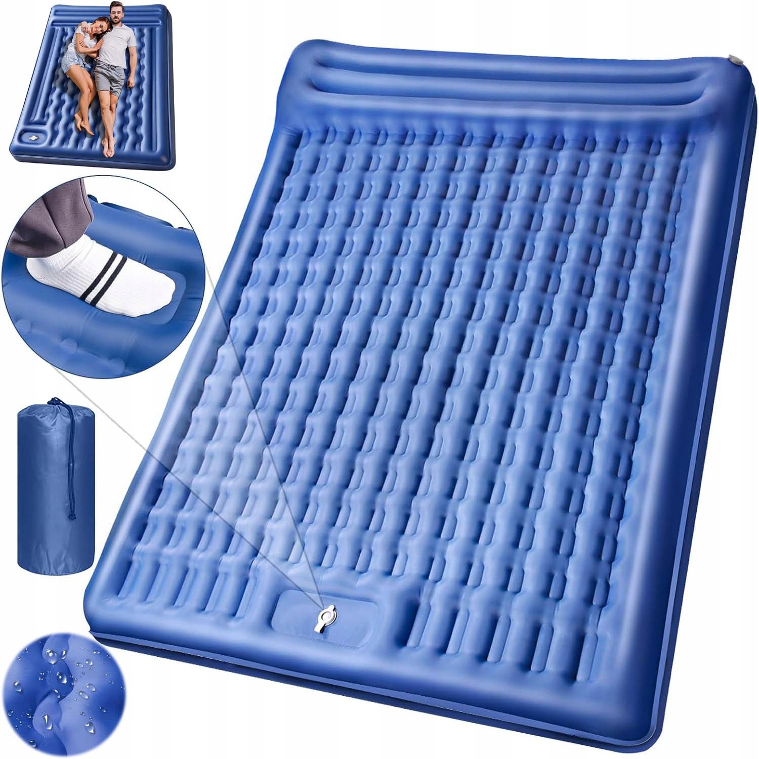 Materac Dmuchany Dwuosobowa Mata Ultralekka Karimata 200*140*13CM Przenośna