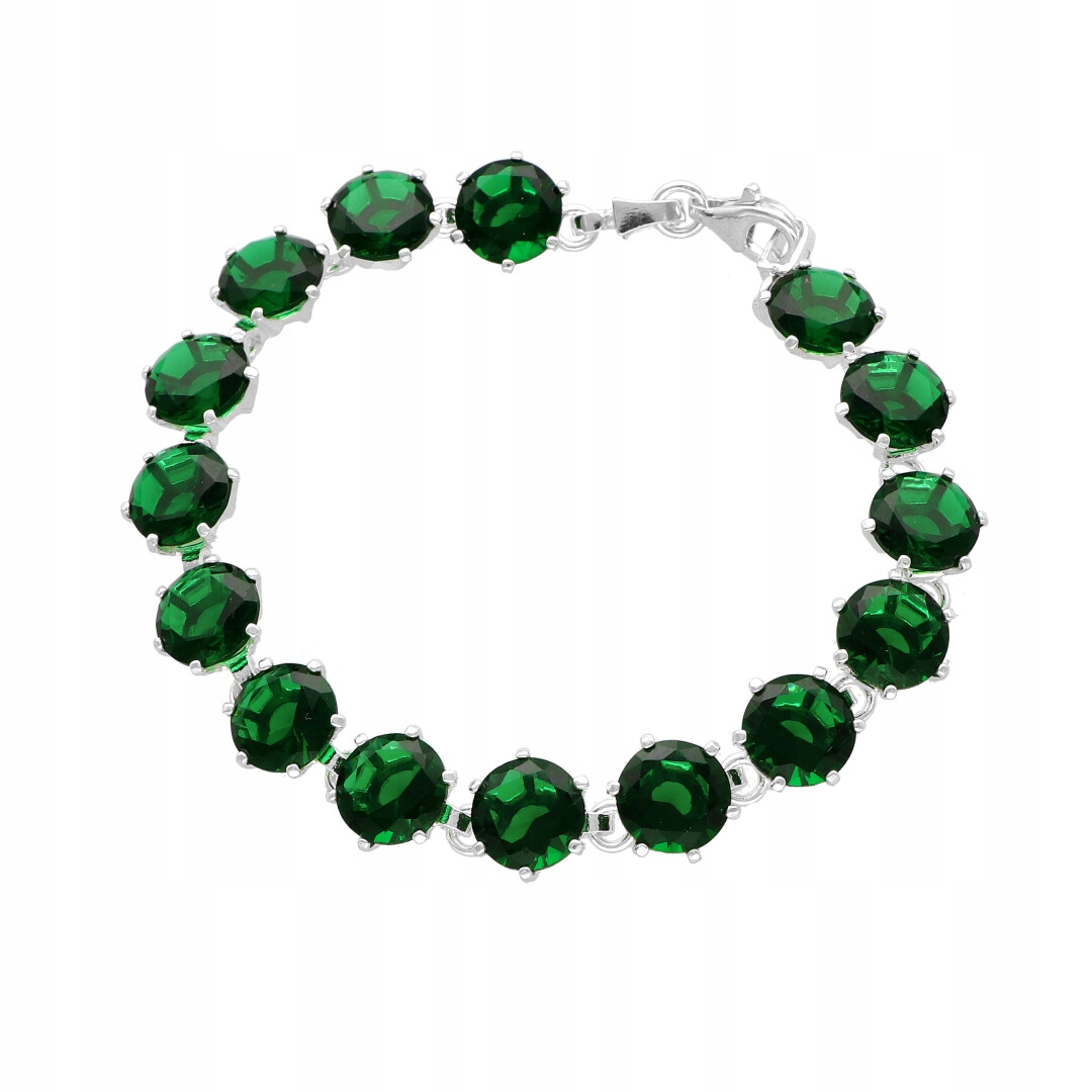 Náramek se smaragdovými zirkony stříbro