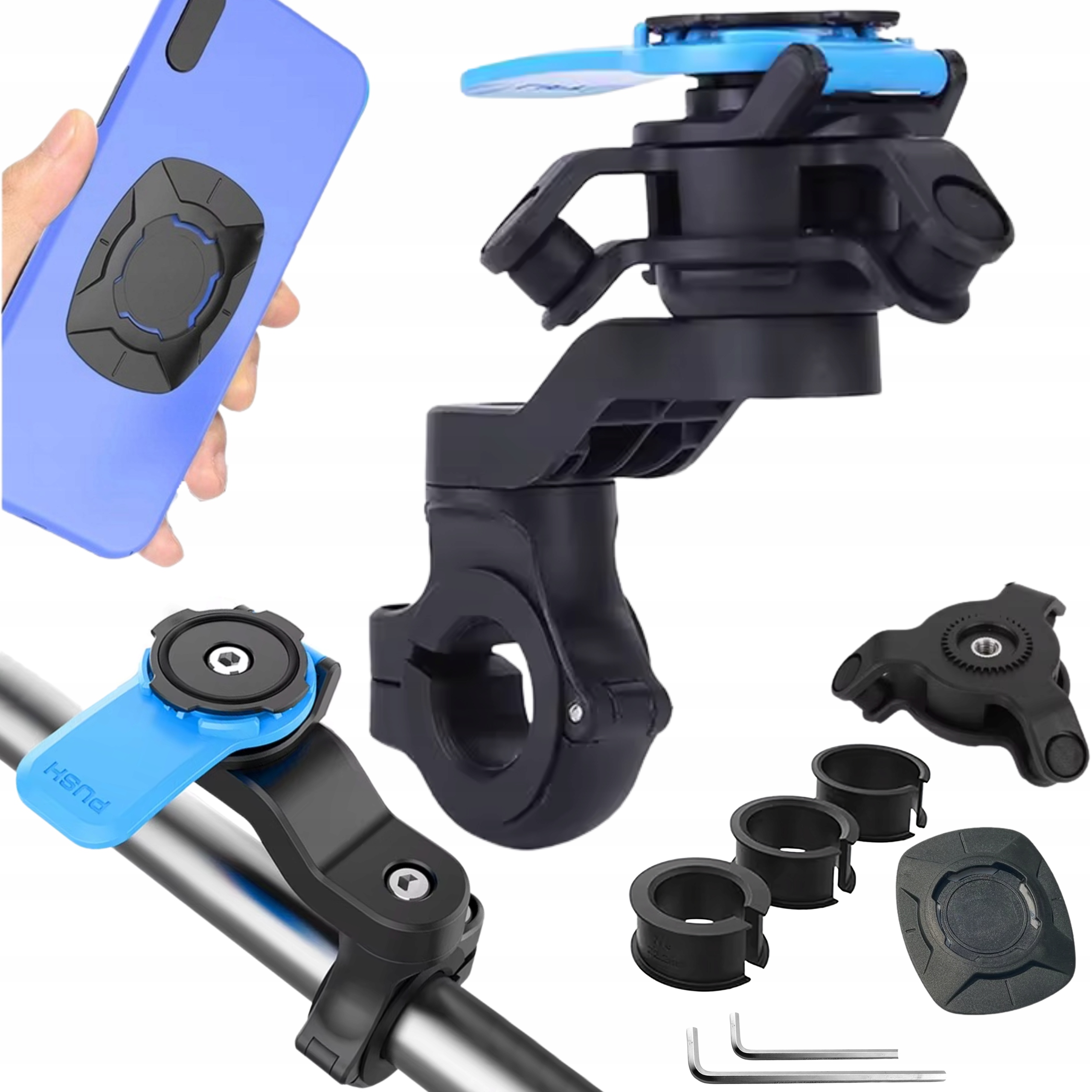 PauEr uchwyt na telefon z tłumikiem drgań quad motocykl rower funkcja lock