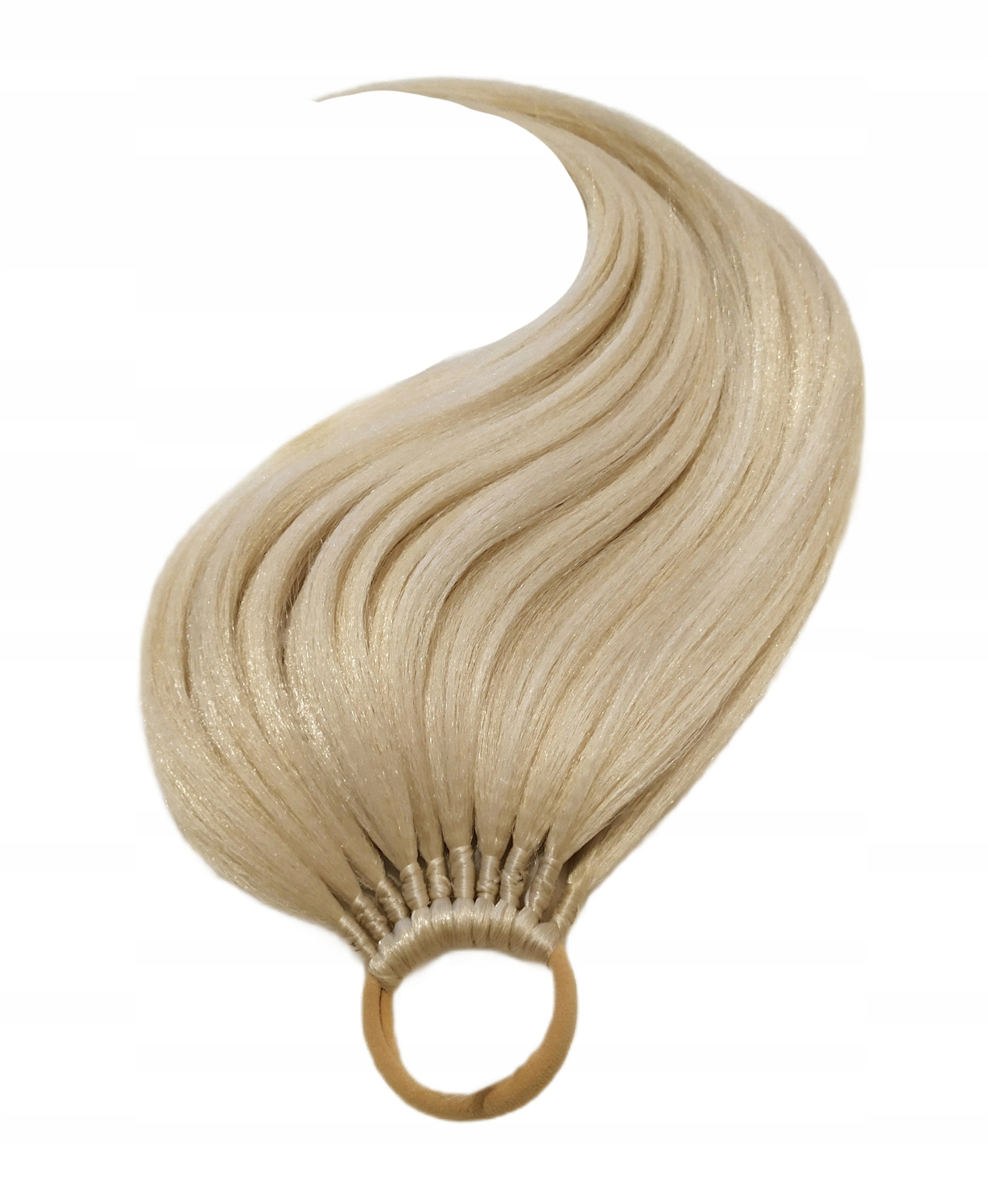 Kucyk Doczepiany Na Gumce, Treska, jasny blond, Słoneczna Blondynka, 50cm