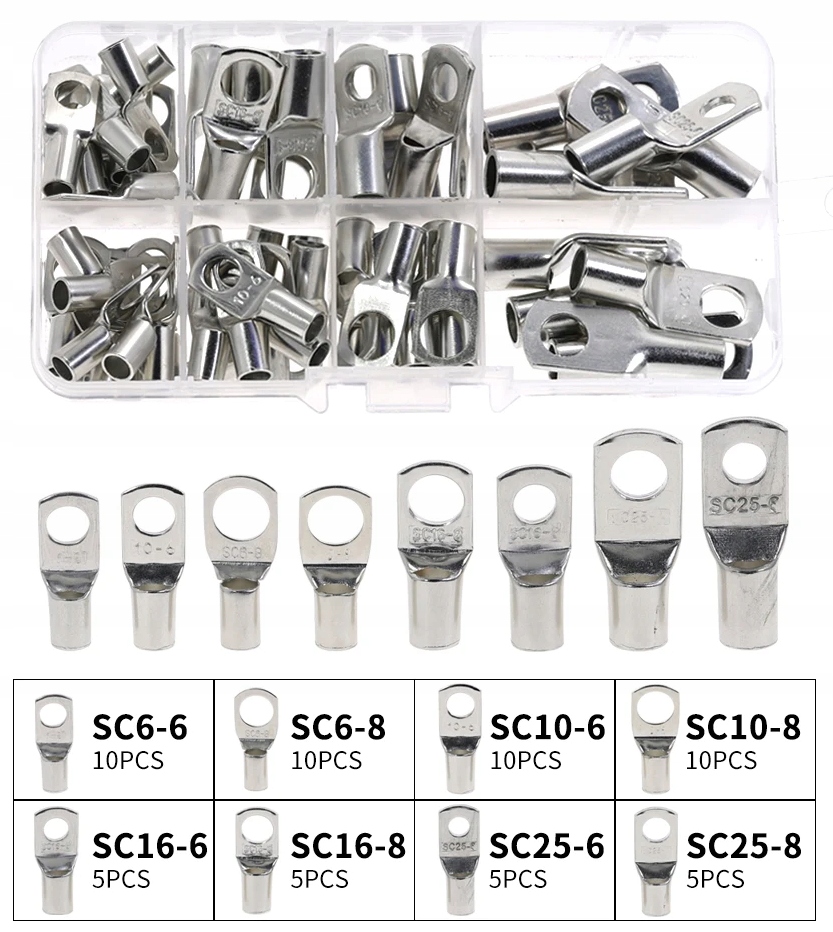 Zestaw konektory kablowe oczkowe Miedz cynowana 60 szt. Producent Eurokomp