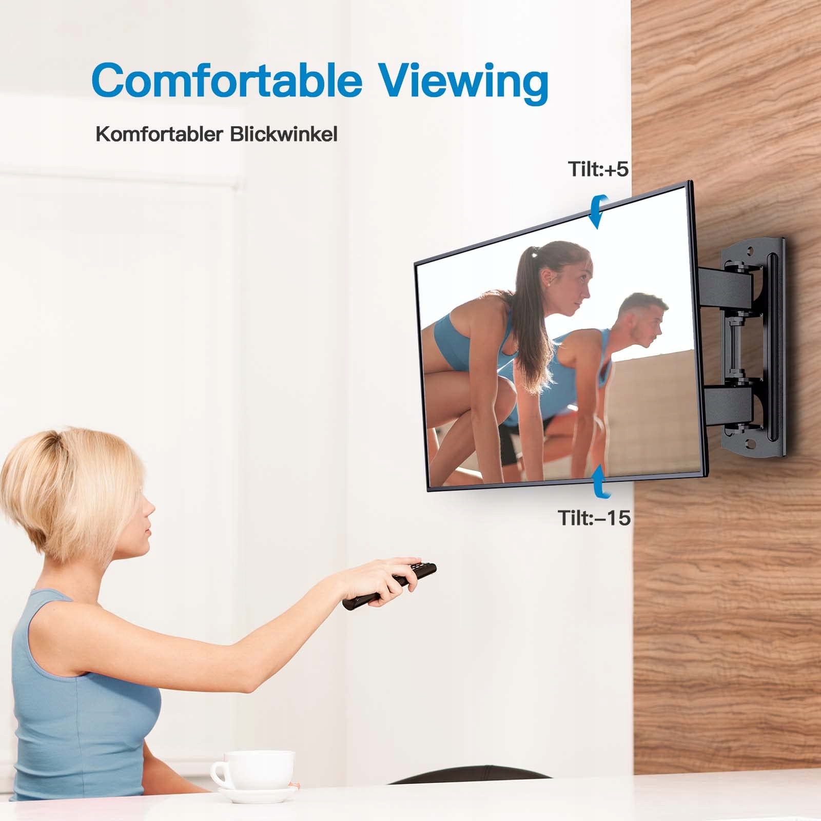 PERLESMITH Uchwyt TV Ścienny Regulowany 13-42 Cal 20kg VESA 200x200 — miniatura 3