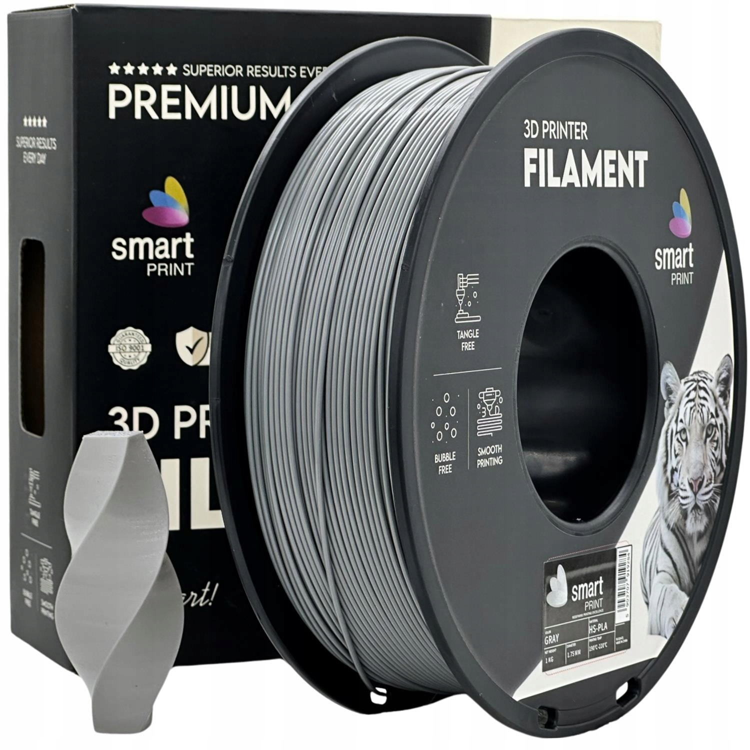 Filament Hs-pla Gray 1,75mm 1kg szary szybki High-Speed Smart Print