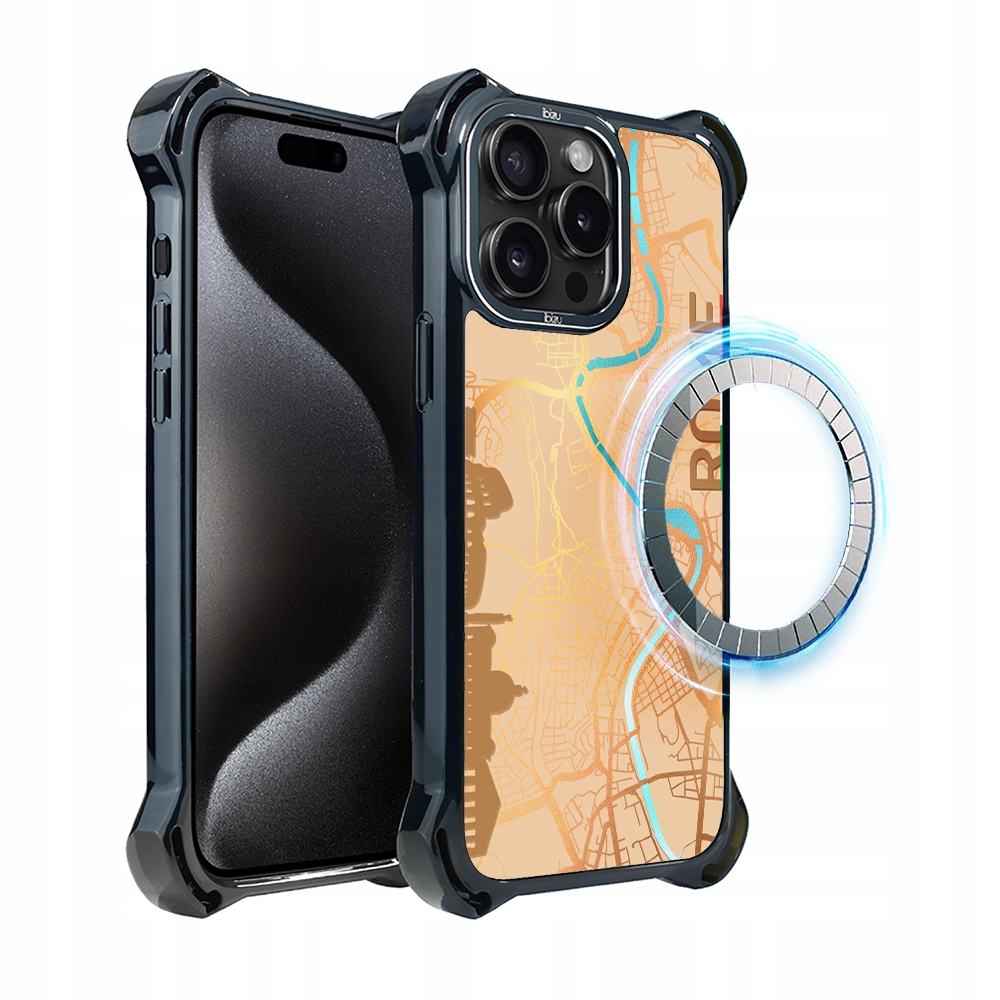 Pouzdro iPhone 15 Pro Max Ibizu DropGuard Ultra s MagSafe, Řím