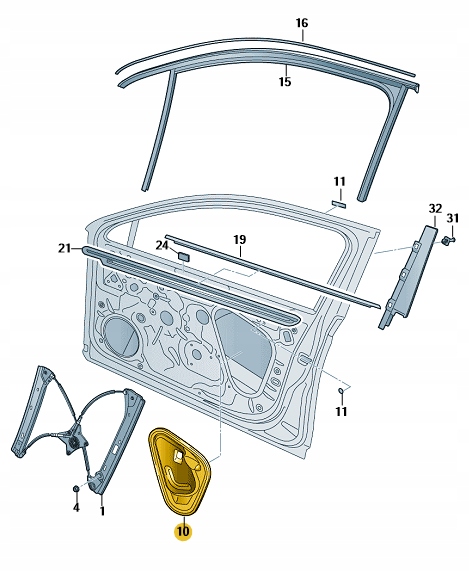 ZAŚLEPKA DRZWI PRAWYCH VOLKSWAGEN PASSAT B8 OE Jakość części (zgodnie z GVO) O - oryginał z logo producenta pojazdu (OE)