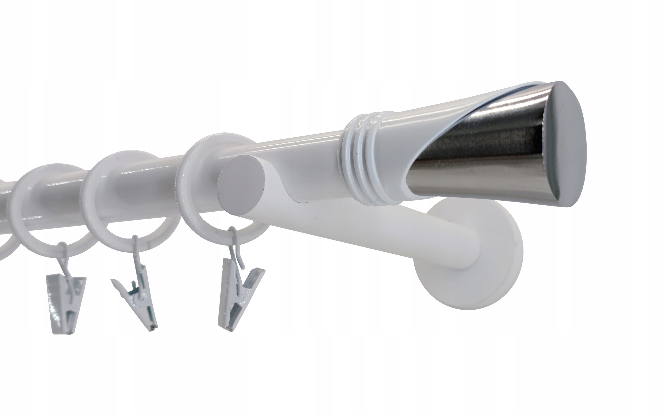 Jednoduchá garnýž Kovový 19 mm Bílý 320 cm Vega