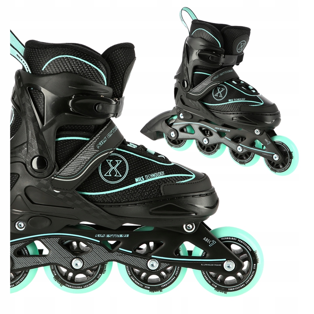 Rolki Regulowane Łyżworolki Damskie Rekreacyjne Kauczukowe Kółka Nils 39-42