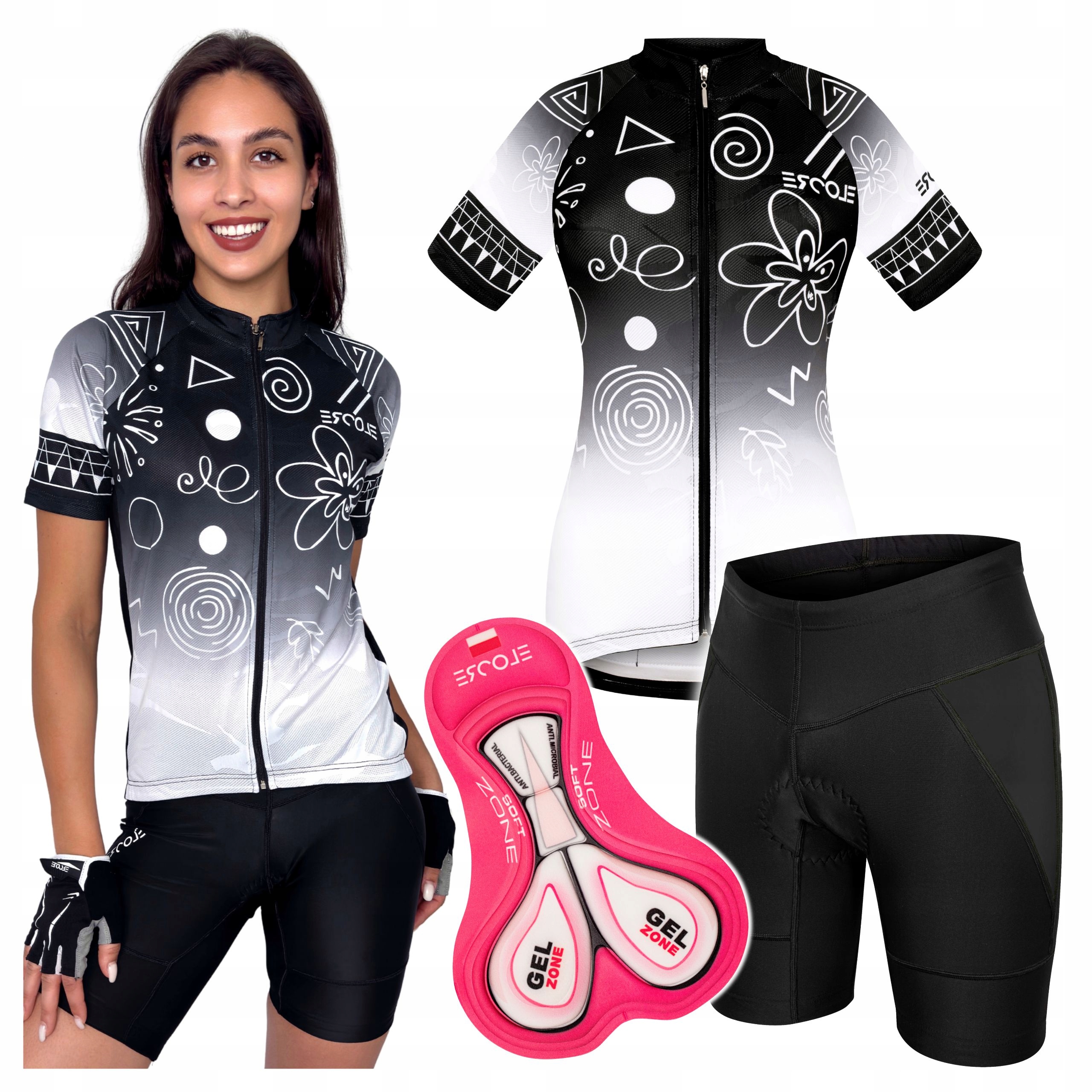 Oblečení na cyklistické kolo Dámské L XL Tričko Kraťasy Rukavice