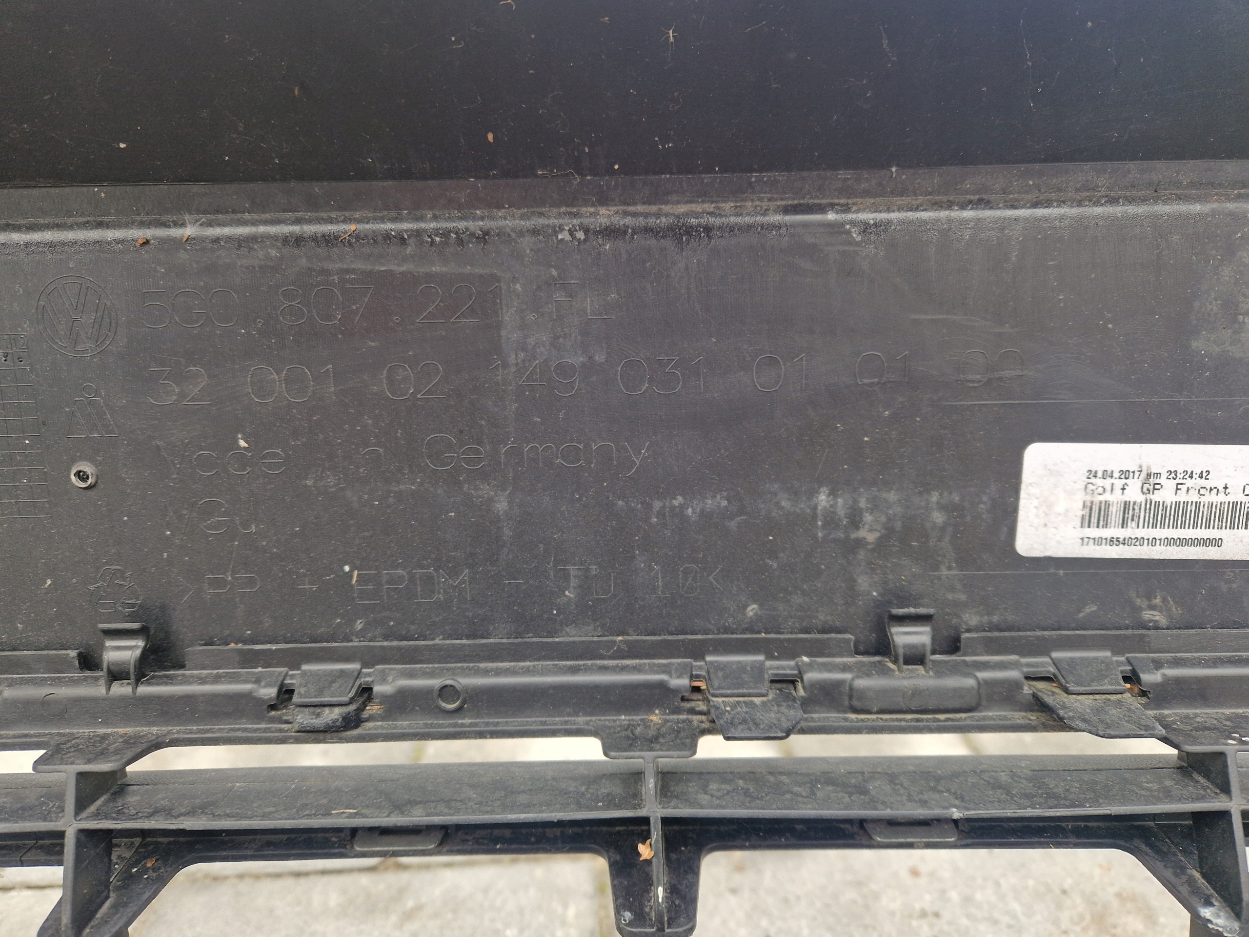 bumper front front VOLKSWAGEN GOLF 7 XENON PDC 5G0807221FL