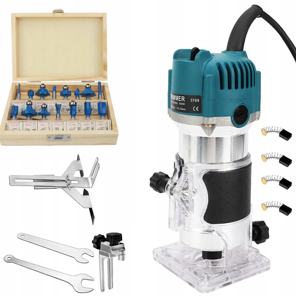 Elektrická frézka na dřevo s 15 vrtáky a vodicími lištami