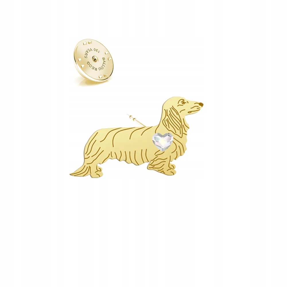 Odznak Zlatý jezevčík s dlouhými vlasy 925 Žena Šperky Dárek Dedikace