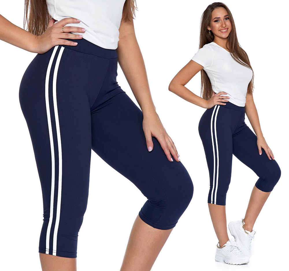 

Fit Legginsy z lampasem 3/4 wysoki stan Moraj L/XL