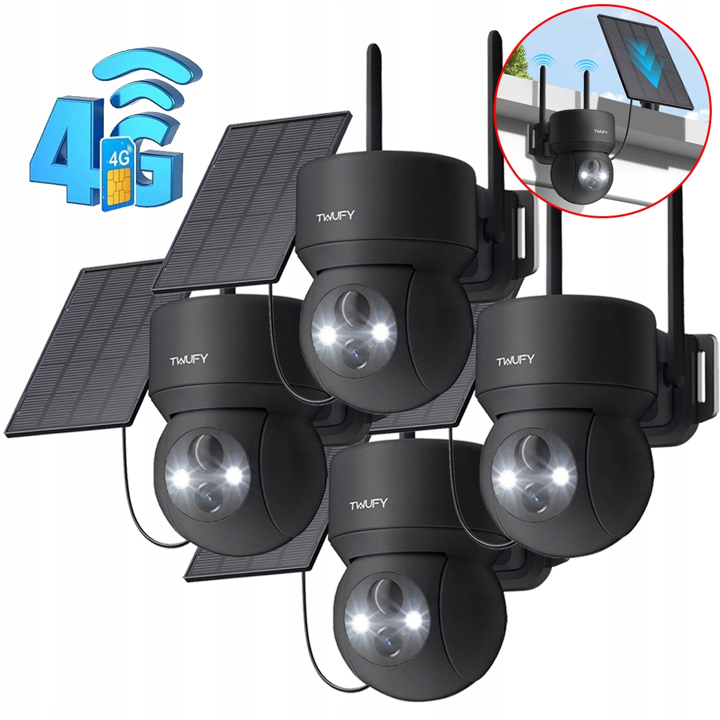 Venkovní Solární Kamera Smart Otočná Gsm 3G 4G Sim 2K 3MPx Full Hd 4ks