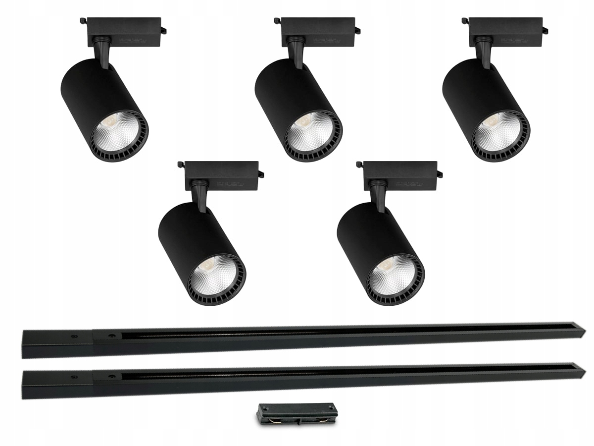 Zestaw Szynoprzewód 5x Lampa Oprawa 20W 3000K Szyna 3m Listwa 1-Fazowa Marka LED Plus