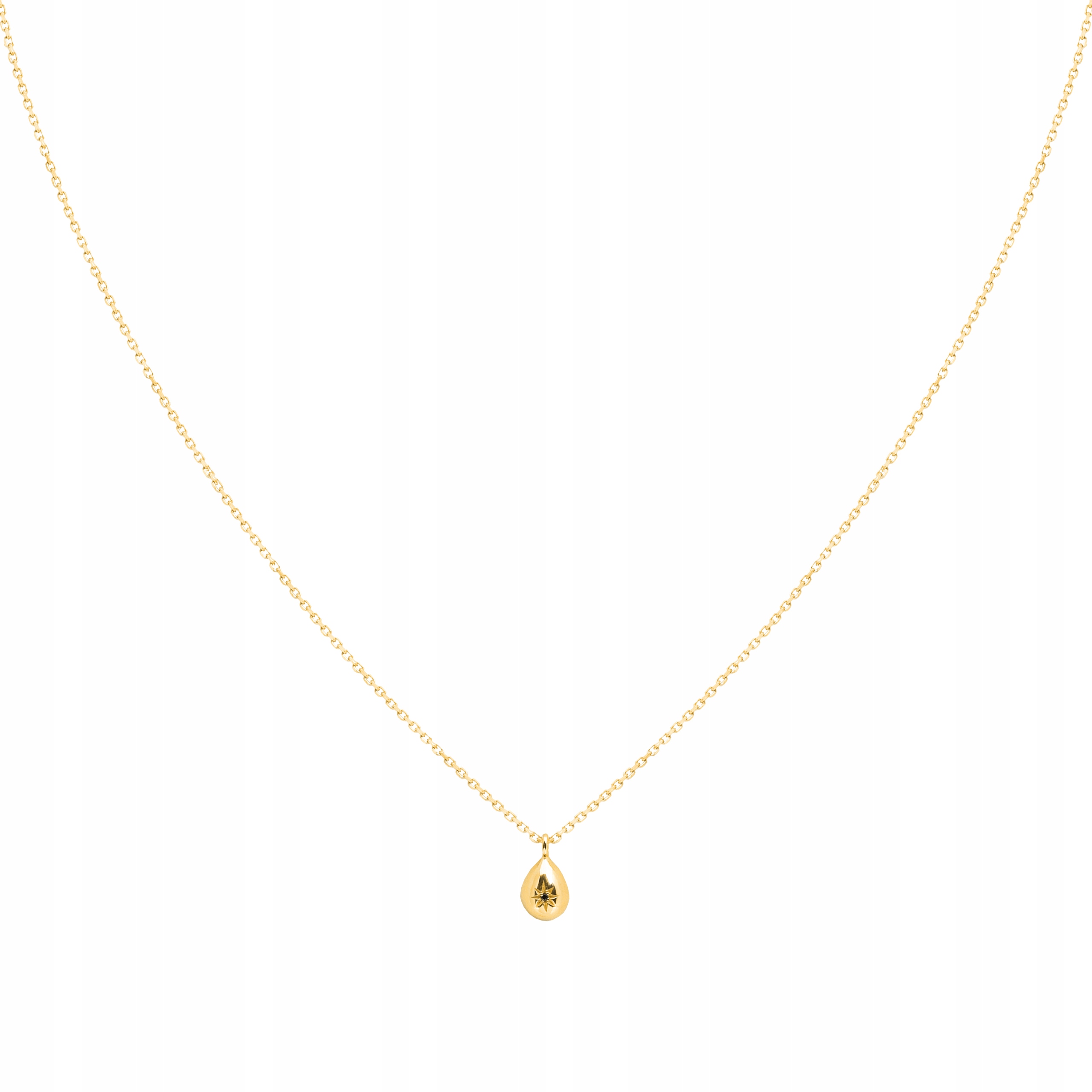 Naszyjnik pozłacany Ania Kruk złota łezka niebieski szafir srebro 925