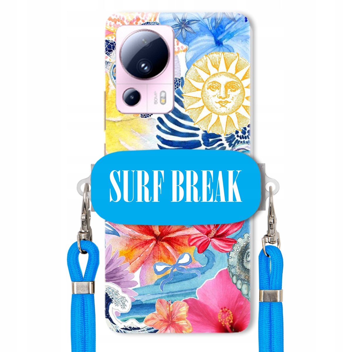 Puzdro pre Xiaomi CIVI 2 Crossbody Blue držiak Surf Break na dovolenku