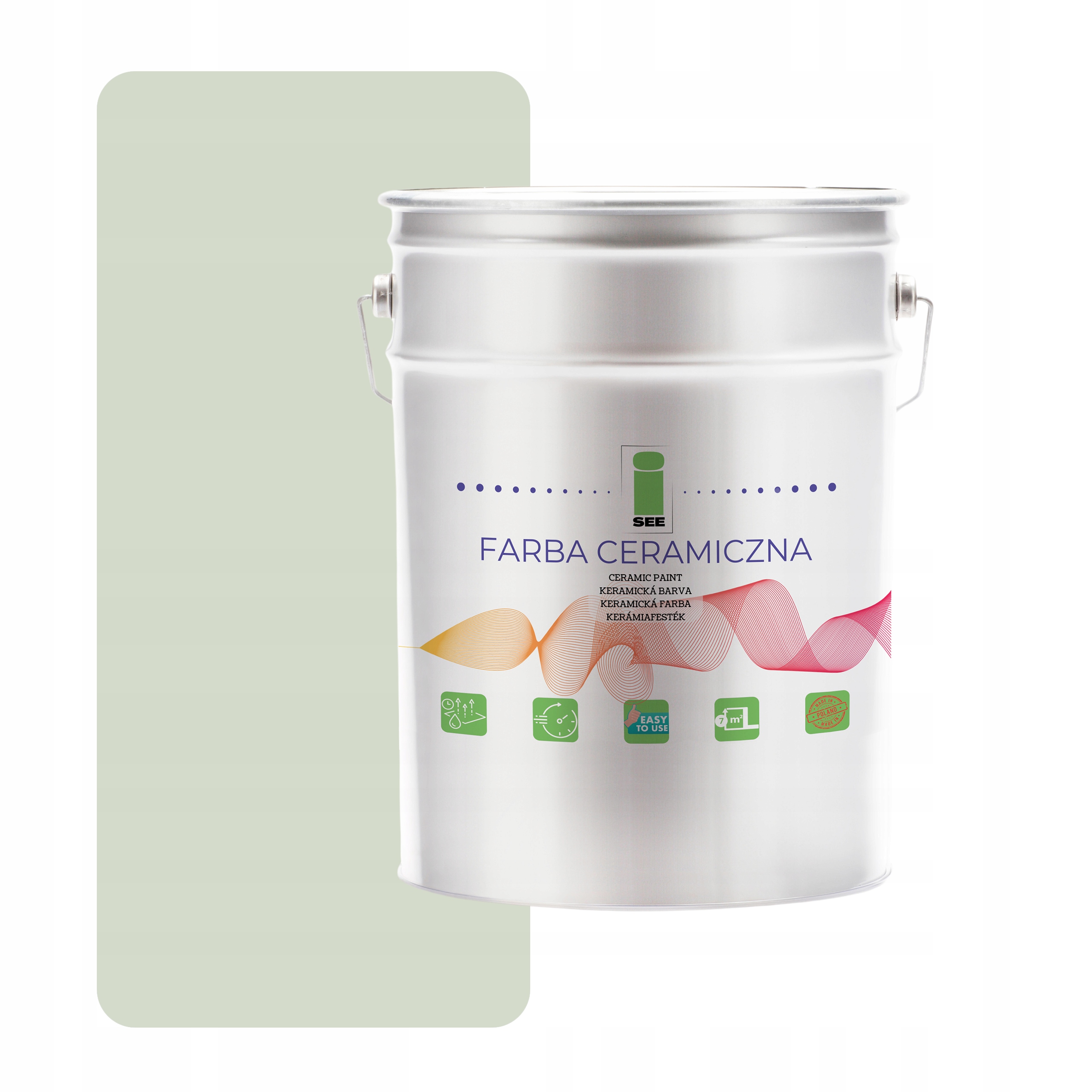 Keramická Umývateľná Zelená Pastelová Farba Na Steny 10 L Odolná Voči Škvrnám